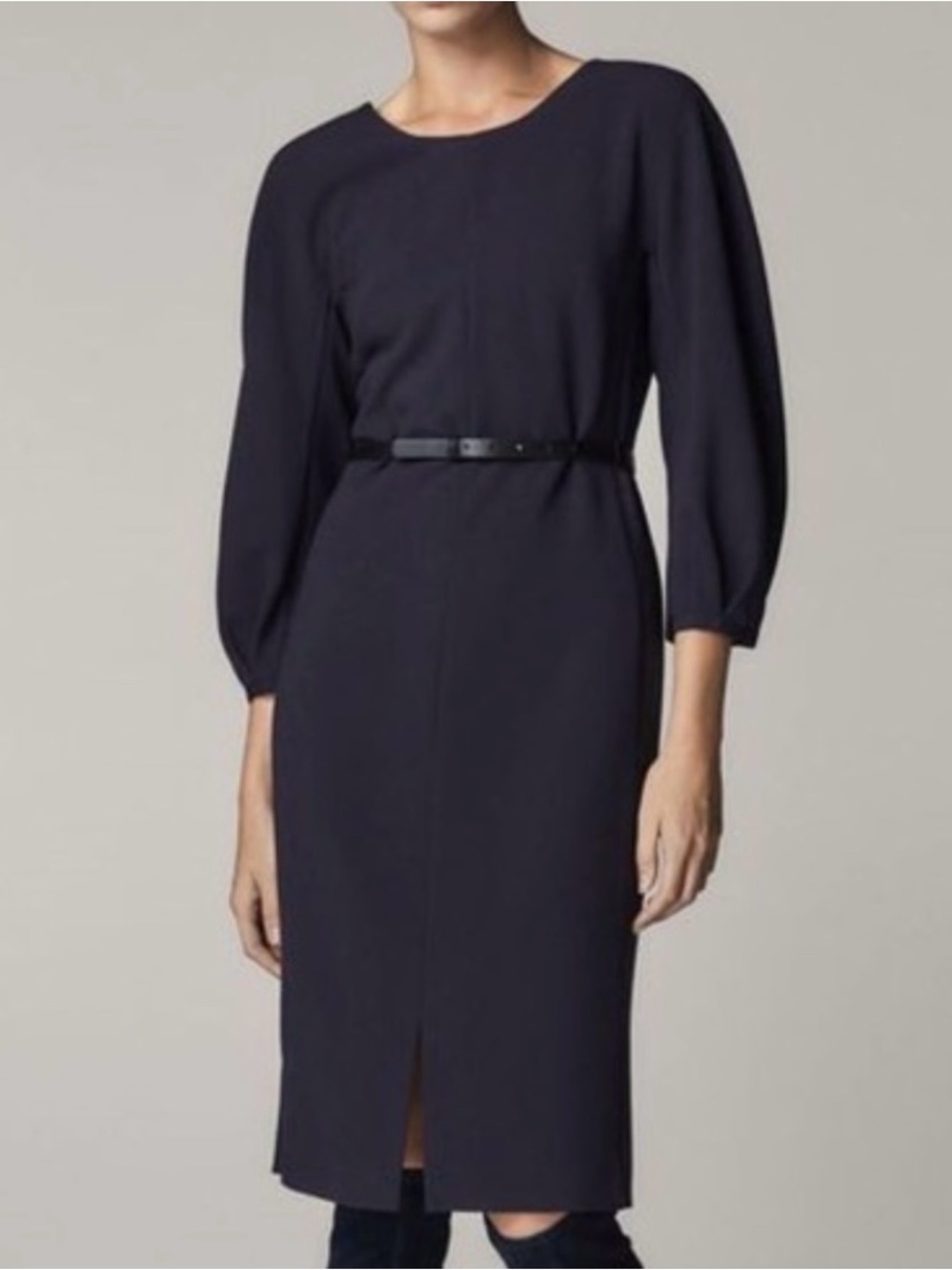 Massimo Dutti Long-Sleeve Women’s Dress with Belt